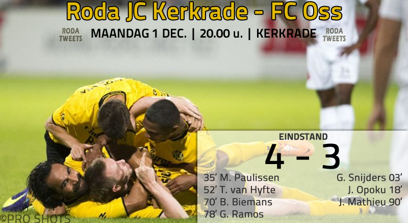 Roda_Tweets's tweet photo. Na 5 hartaanvallen en menig scheldwoord verder heeft Roda JC toch gewonnen van FC Oss met 4-3. #RodOss http://t.co/wCxC11Qleg