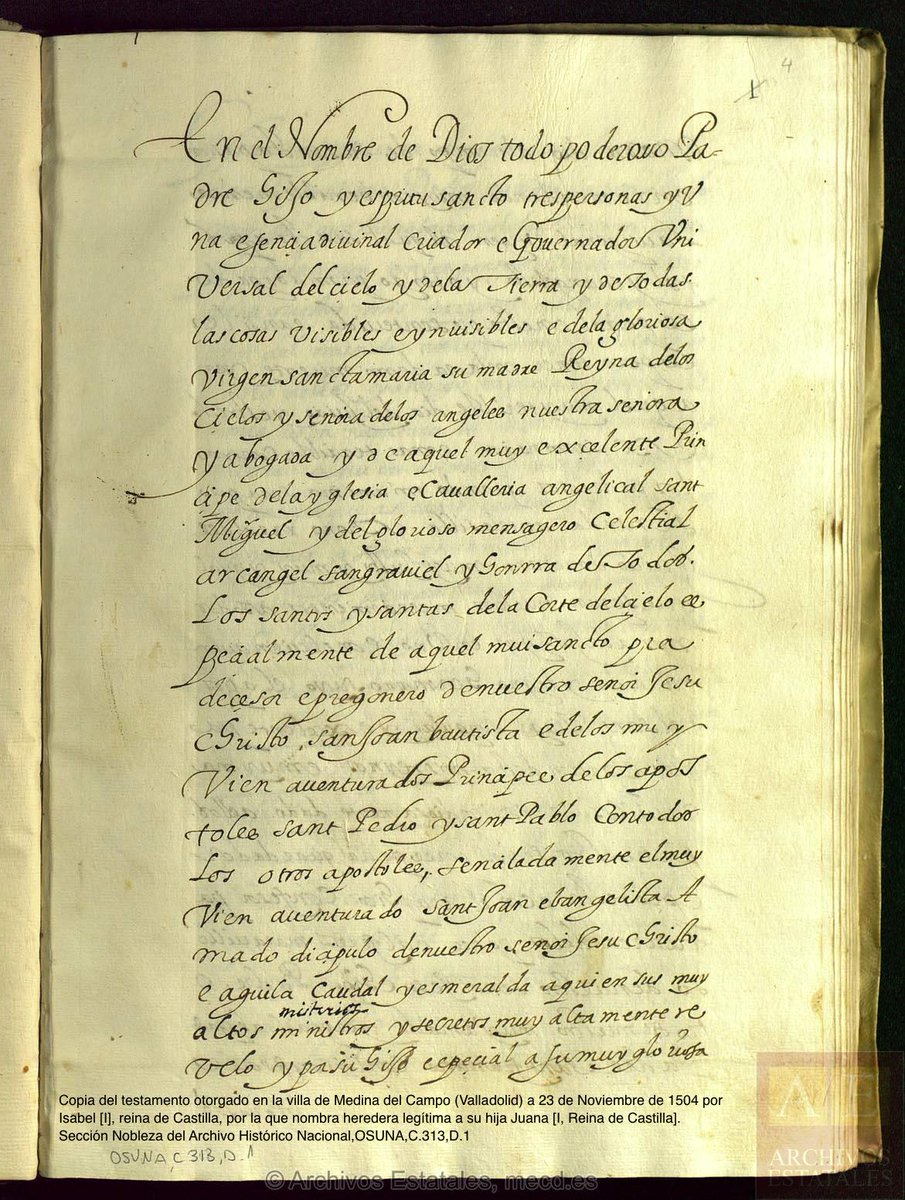 ArchivosEst's tweet photo. Copia del testamento otorgado en la villa de Medina del Campo a 23 de noviembre de 1504 por Isabel I #AdiosIsabel http://t.co/mI33eBHpTo