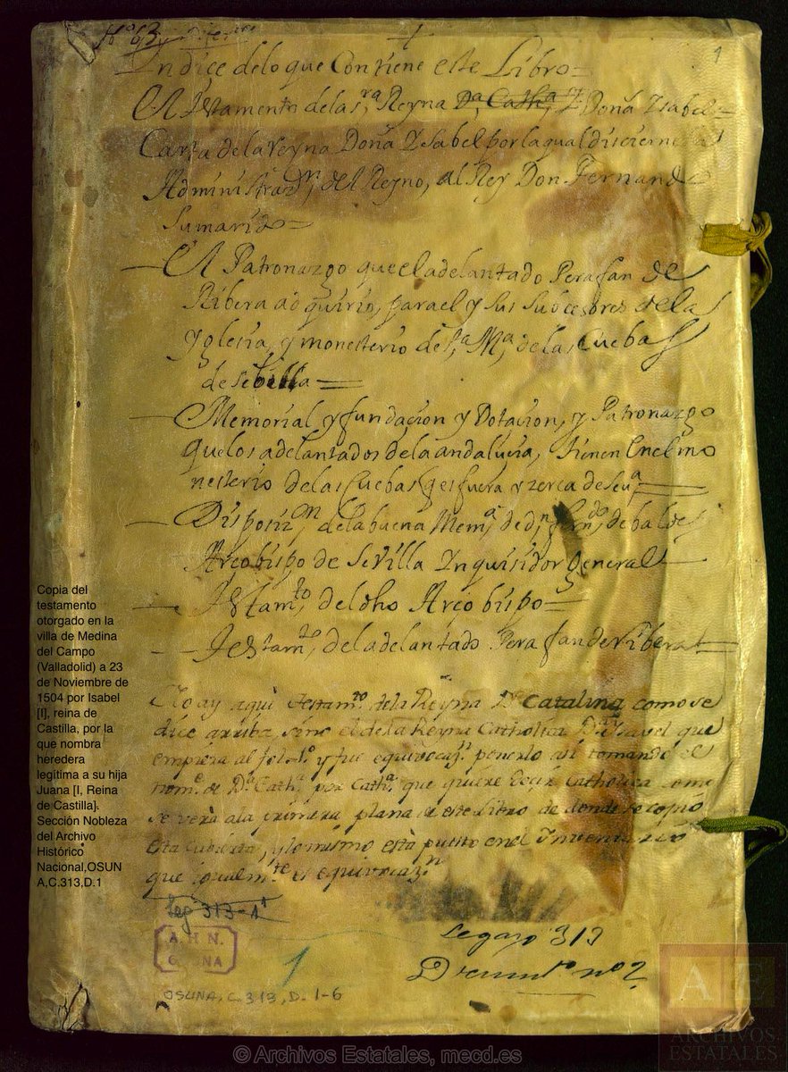 ArchivosEst's tweet photo. Copia del testamento otorgado en la villa de Medina del Campo a 23 de noviembre de 1504 por Isabel I #AdiosIsabel http://t.co/mI33eBHpTo