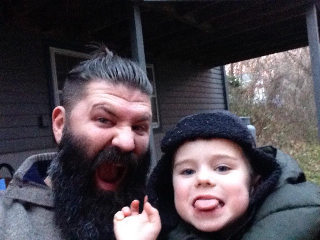 jnall13's tweet photo. Bearded by the fire with one of my little dudes! #urbanbeardsman #beardintraining http://t.co/93aCqvzRJl