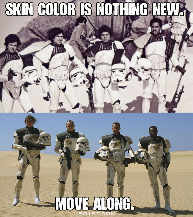 TrooperTK421's tweet photo. I'll just leave this here. I'll be at my post if ya need me. #TroopersDontDiscriminate  #StarWarsTheForceAwakens http://t.co/IvXaOLlt1Y