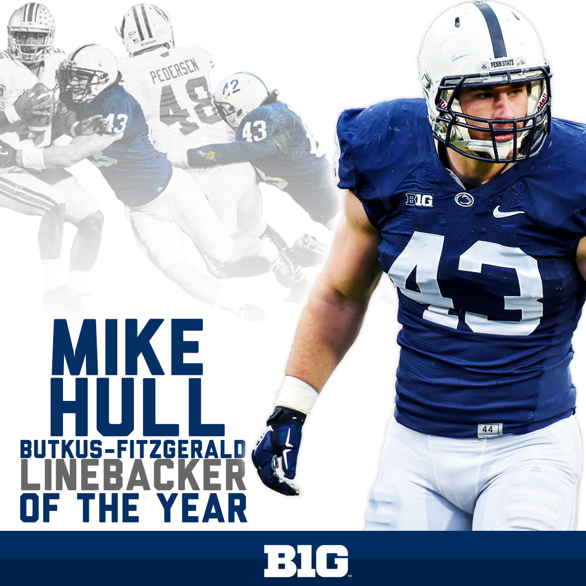 PennStateFball's tweet photo. Mike Hull (@m_hull4943) is the 2014 @B1Gfootball Linebacker of the Year! #LinebackerU http://t.co/gR54NXSazy