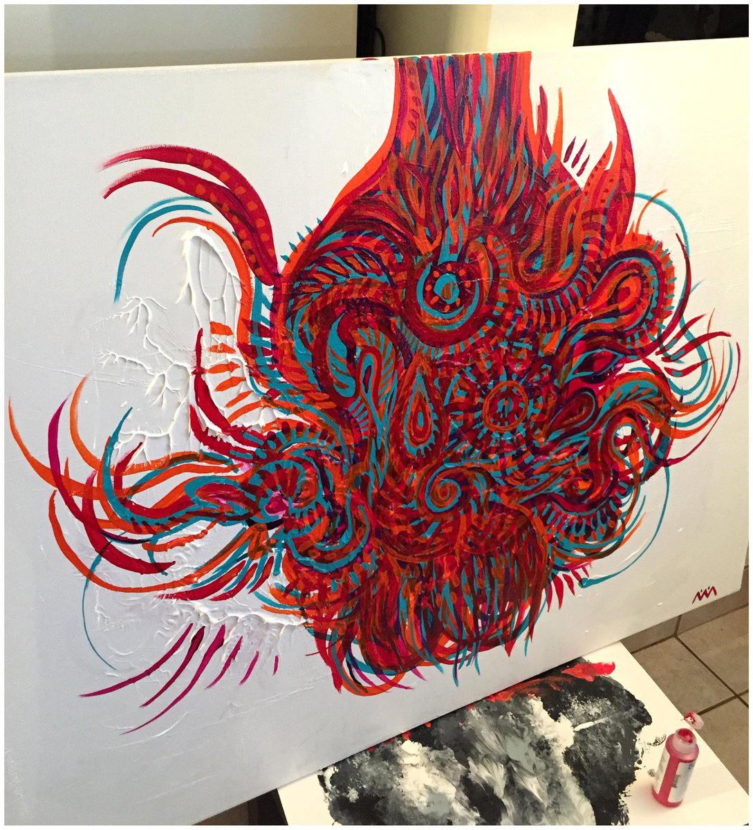 WorktheAngle's tweet image. More layers on this shaman like entity...  few more to go. #creativehigh