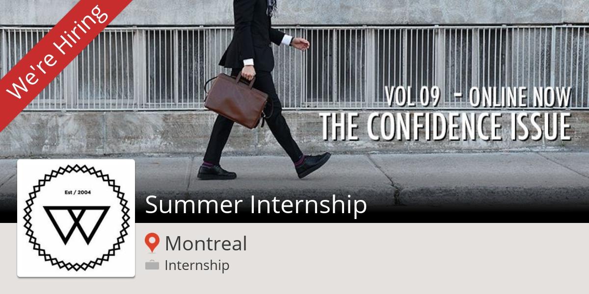 wrgstudios's tweet image. #WRGWhatsReallyGoodMagazine: #Summer #Internship in #Montreal #internship workfor.us/5r665