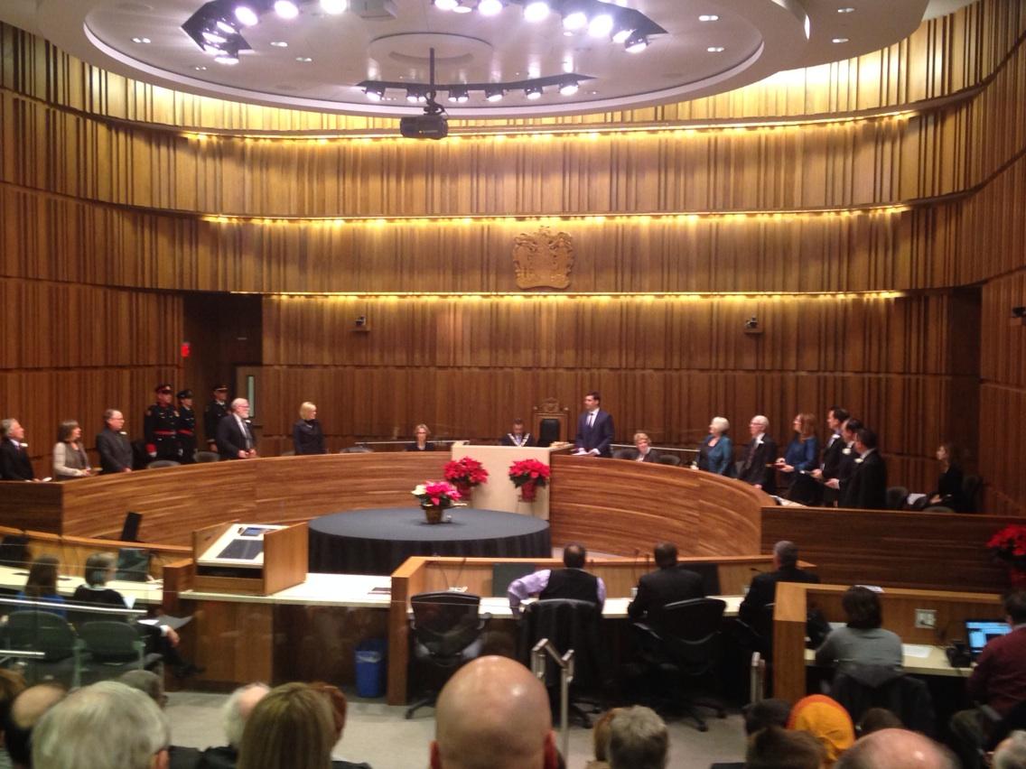 City Clerk Stephen O'Brian swears in all members of the 2014 to 2018 Guelph City Council.
