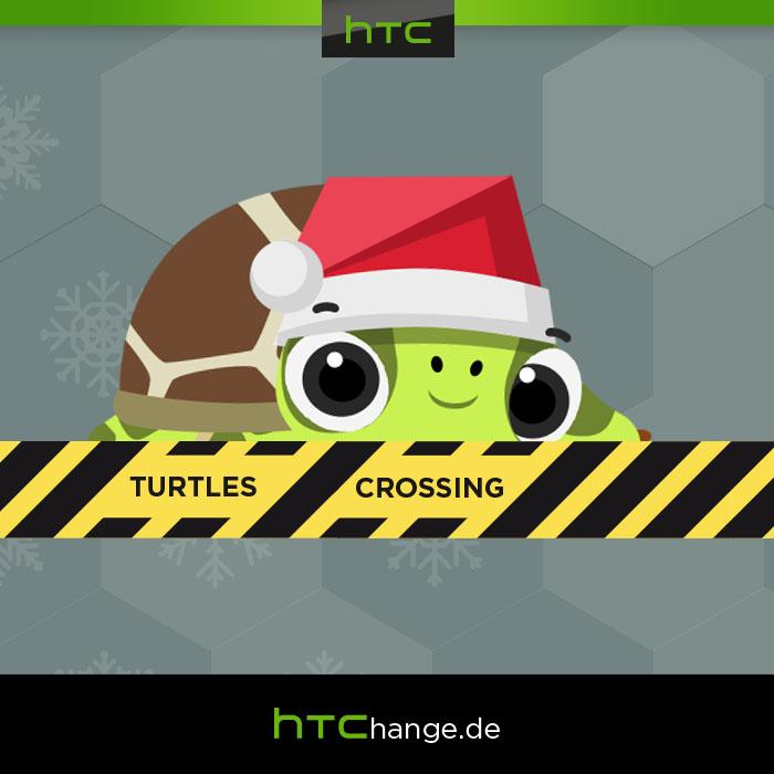 HTC_de's tweet photo. HoHoHo #HTChristmas Ihr werdet ja wohl schneller sein als unsere Weihnachtschildkröte! http://t.co/aT6BpKcxPe http://t.co/OGLXPHgTrX