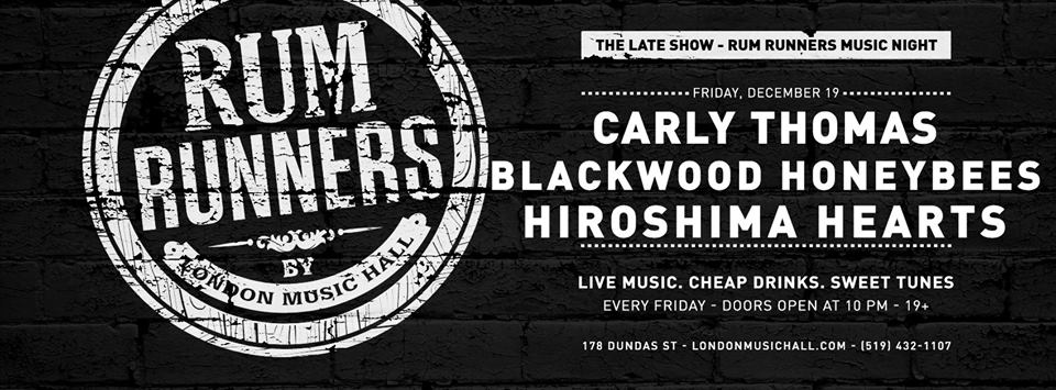 jenn_thehearts's tweet photo. SHOW! Friday at Rum Runners with @Carly_Thomas and @BWhoneybees! Holiday fun for everyone, dig? http://t.co/xS8sIDYOAz