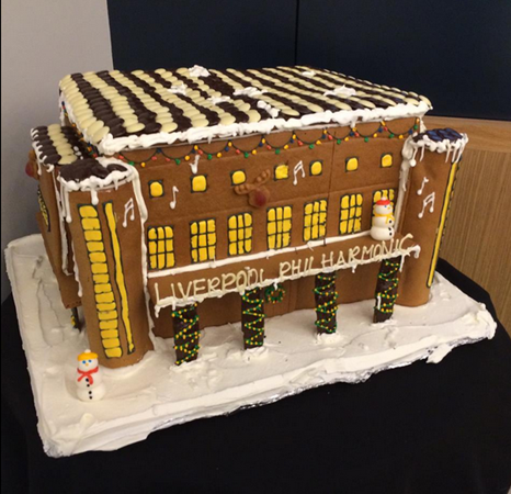 centerplateUK's tweet photo. Take a look at our fabulous gingerbread Liverpool Philharmonic Hall! Looks too good to eat, but can we resist? Hmm... http://t.co/esDx2qUnqq