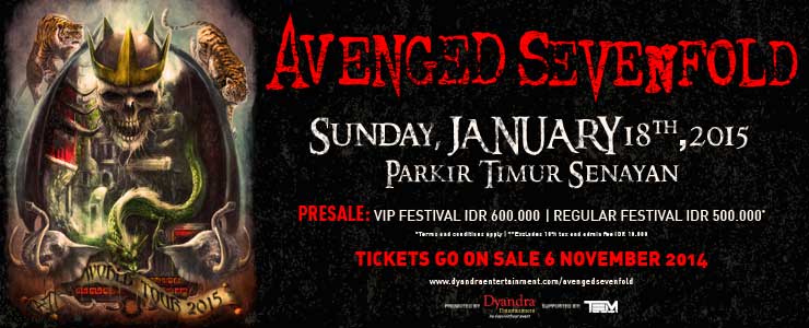 rajakarcis's tweet photo. Avenged Sevenfold Asia Tour 2015 - 18 Jan 2015 - Parkir Timur Senayan Jakarta #JustClick http://t.co/ck2Hfboymr http://t.co/hZLp3A4unV