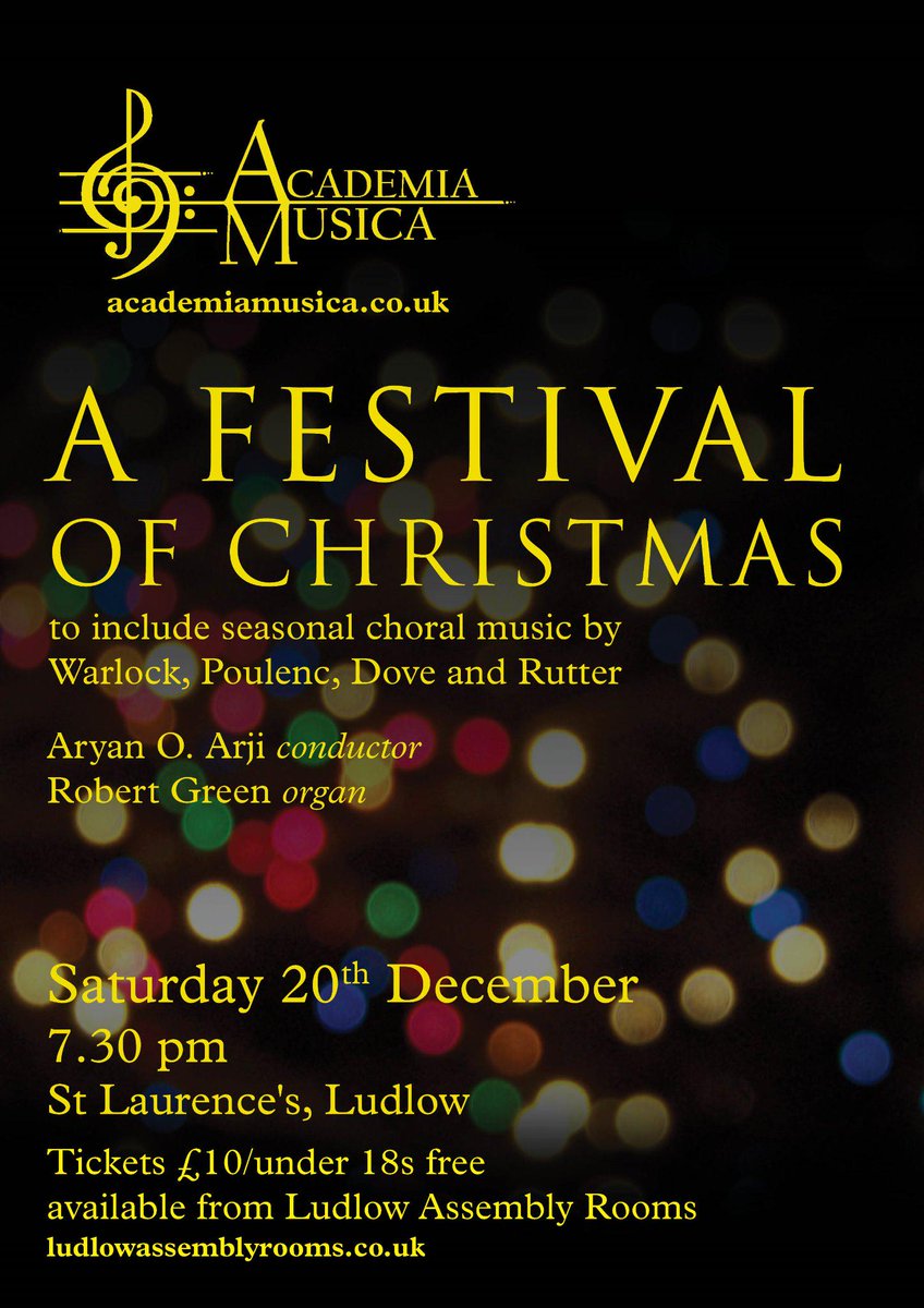 AcademiaMusicaC's tweet photo. Four days until our Festival of Christmas concert at @StLaurencesVP in Ludlow! Tickets from @LudlowRooms #festive http://t.co/ufLprl4RGR