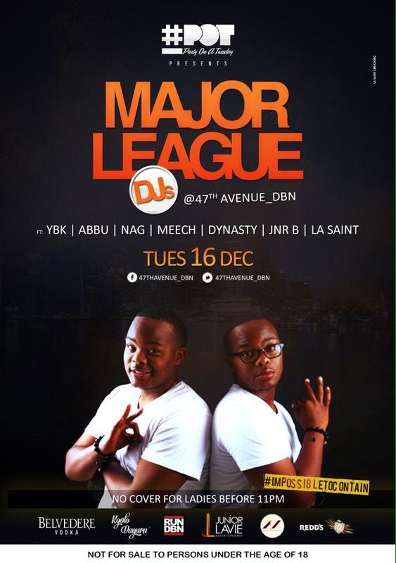 thozamaN's tweet photo. Tonight on @47thAvenue_DBN @MAJORLEAGUEDJZ @Kgolo_Daguru ayboo!! hadiwe!! #POT @Meech_SA http://t.co/GhUejapOnK
