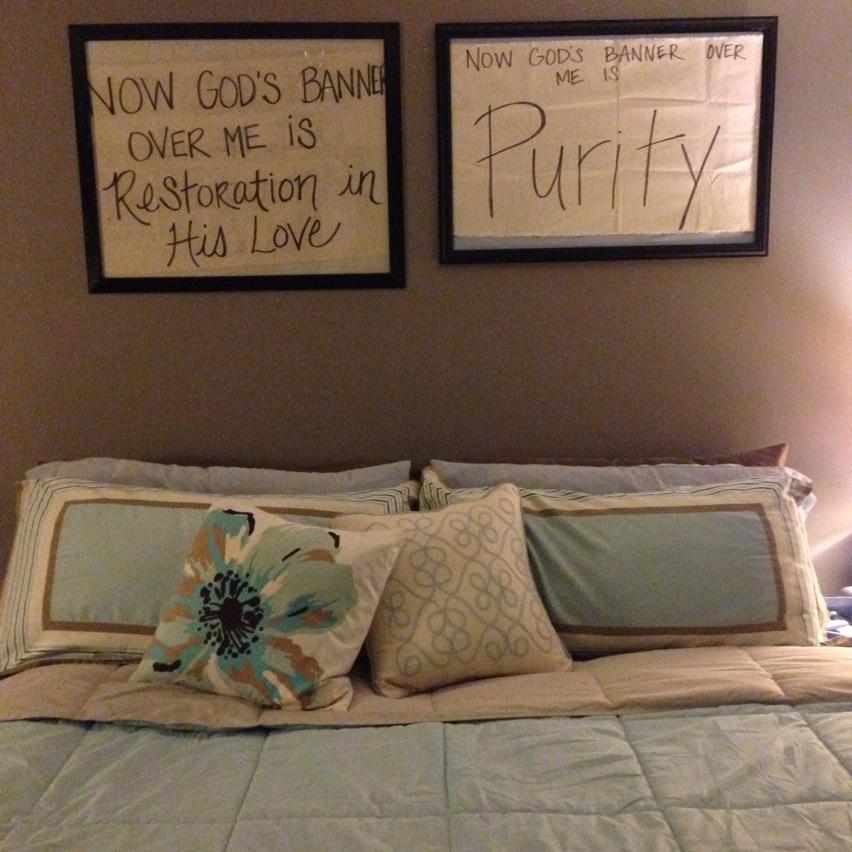 lauradefrain's tweet photo. Yes we just did #Surround but I finally got our #BannerYears testimony art hung in our bedroom #NewIdentityInChrist http://t.co/7SSvQRRn8U