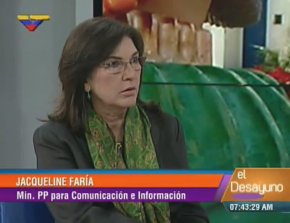 VTVcanal8's tweet photo. #EnPantalla | @JacquelinePSUV, ministra para la Comunicación y la Información, es entrevistada en @ElDesayunoVTV http://t.co/666qf7NGi4