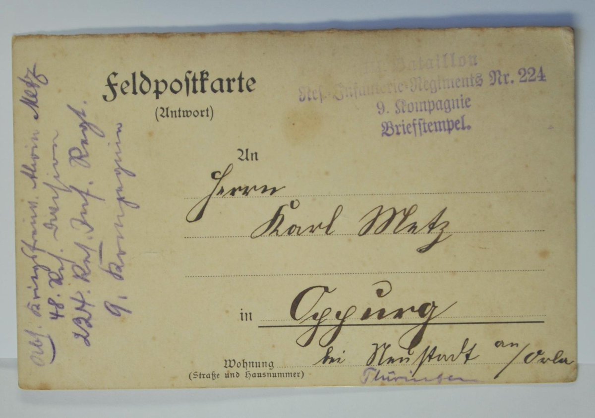1914Tweets's tweet photo. #Feldpostkarte Alwin Metz schreibt seinem Bruder Karl. http://t.co/yPlGE0xMZd