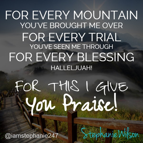 IAmDrSteph25's tweet image. Today's 5 Minute Praise Pause...

#foreverymountain

IAmStephanieWilson.com