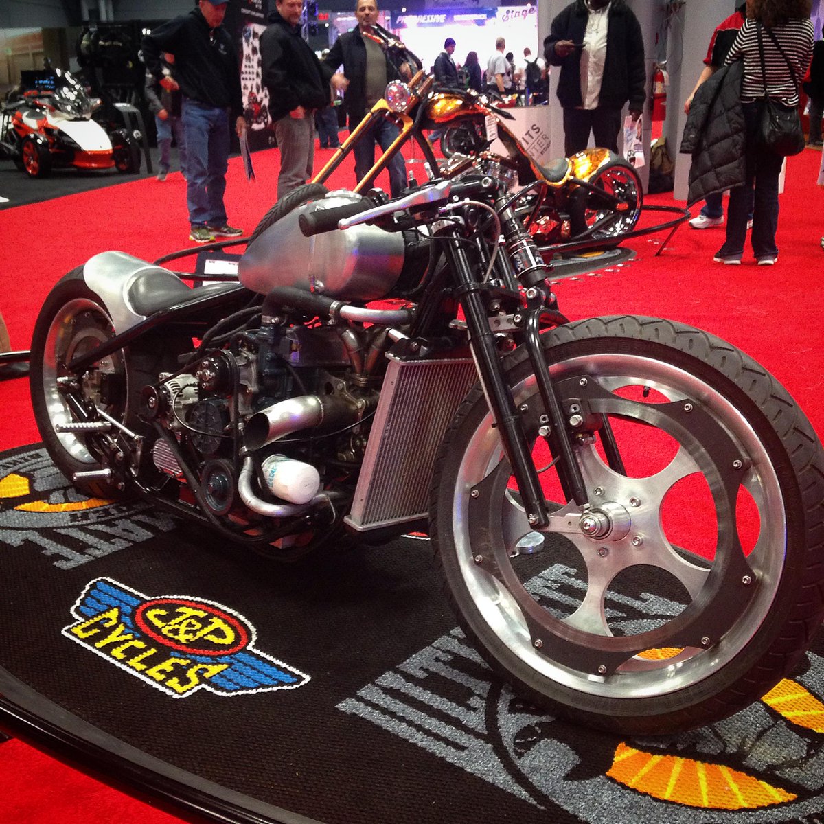 MotorcycleShows's tweet photo. Turbo Diesel Race Bike #NewYorkIMS #ultimatebuilder @jpcycles http://t.co/PbShGmJfic