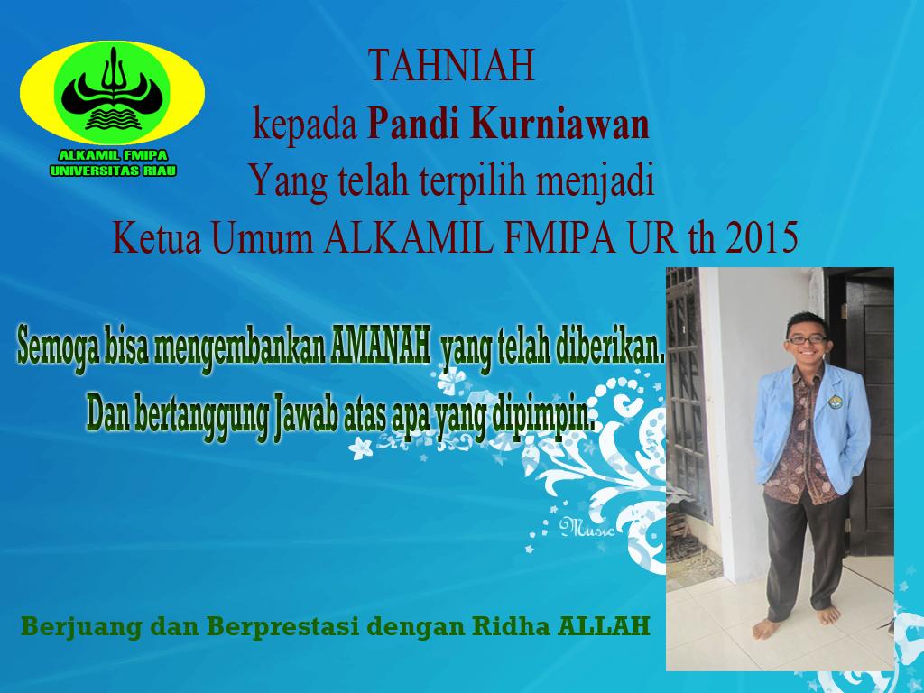 alkamilfmipaur's tweet photo. Assalamu'alaikum wr wb..
tahniah kepada saudara kita Pandi Kurniawan.. (Y) http://t.co/OdwLZgLdFk