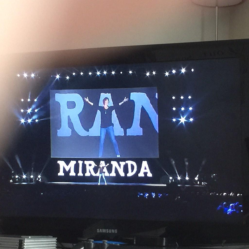 Watching Miranda hart what I call live show as its her birthday :) happy b day chick 