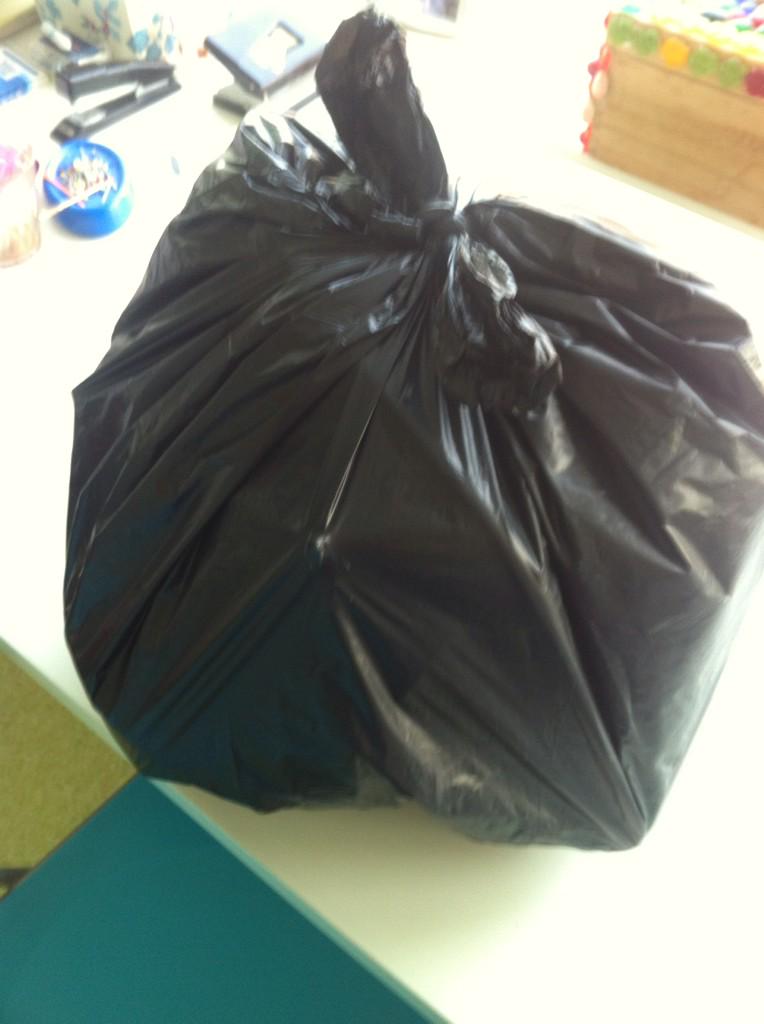 Het is al een klein vuilniszakje vandaag!