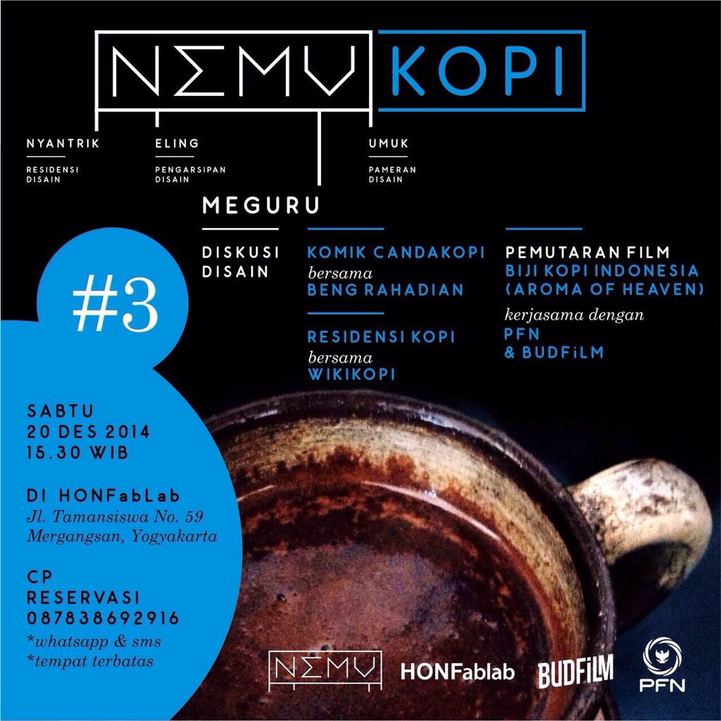 NEMU selanjutnya, sabtu 20 Des 15:30 <a href="/honfablab/">HONF</a>. yoks daftar, tempat terbatas