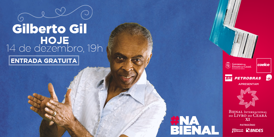 bienaldolivroce's tweet photo. Chegou o grande dia! É hoje o show de Gilberto Gil. O músico cantará seus maiores sucessos e encantará os cearenses. http://t.co/QNEN4v4kBQ