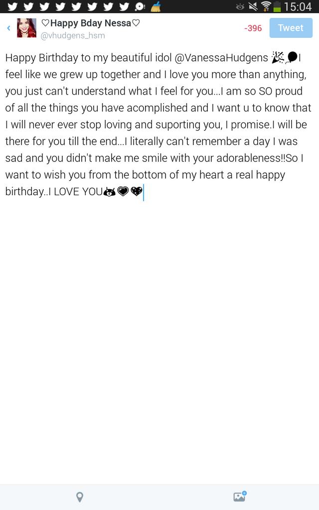 Happy Birthday Vanessa Hudgens    Your 26 and I literally cant believe it    I LOVE YOUUU 