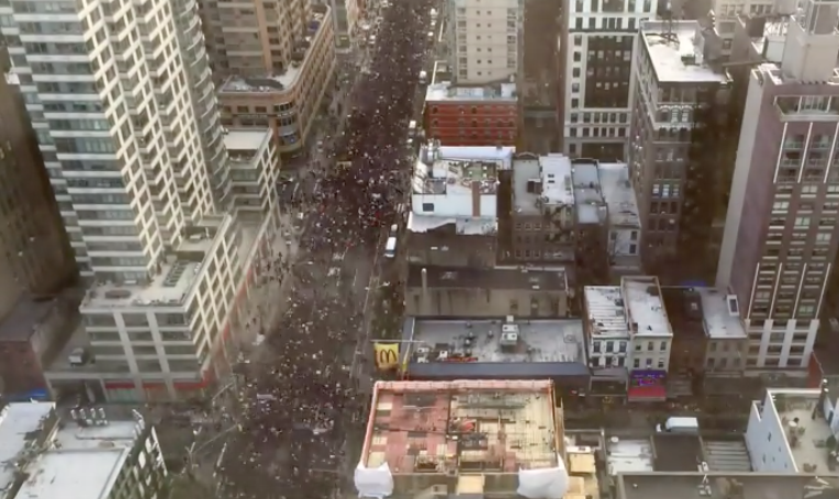 nycjim's tweet photo. Stunning time-lapse view of #MillionsMarchNYC shows impressive size of protest. http://t.co/nwzCWrN7kS via @mashable http://t.co/EAogV1oUMK
