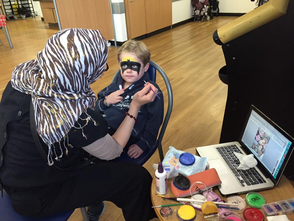 robinvernon's tweet photo. Oliver becoming The Batman @TescoSouthwark @DawkinsBex http://t.co/Pe97W3rixL