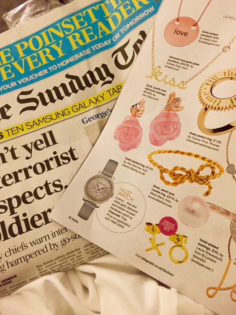 BLondonBoutique's tweet photo. Big Thanks to @Telegraph & @StellaMagazine for featuring us & our @LauraGravestock earrings as a #highstreethit 💋❤️ http://t.co/5AB3sFl4bU