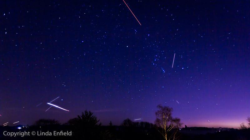 LindaEnfield's tweet image. Merged image of the best of the #Geminids #GeminidsMeteorShower from last night #Shawford #Hampshire #England
