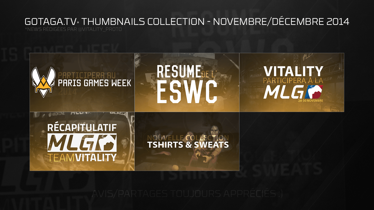 S1Finity's tweet photo. Nouvelles miniatures YouTube &amp; News pour @Gotaga, n'hésitez pas à me faire part de vos avis :D http://t.co/lUIqUZ6h5p