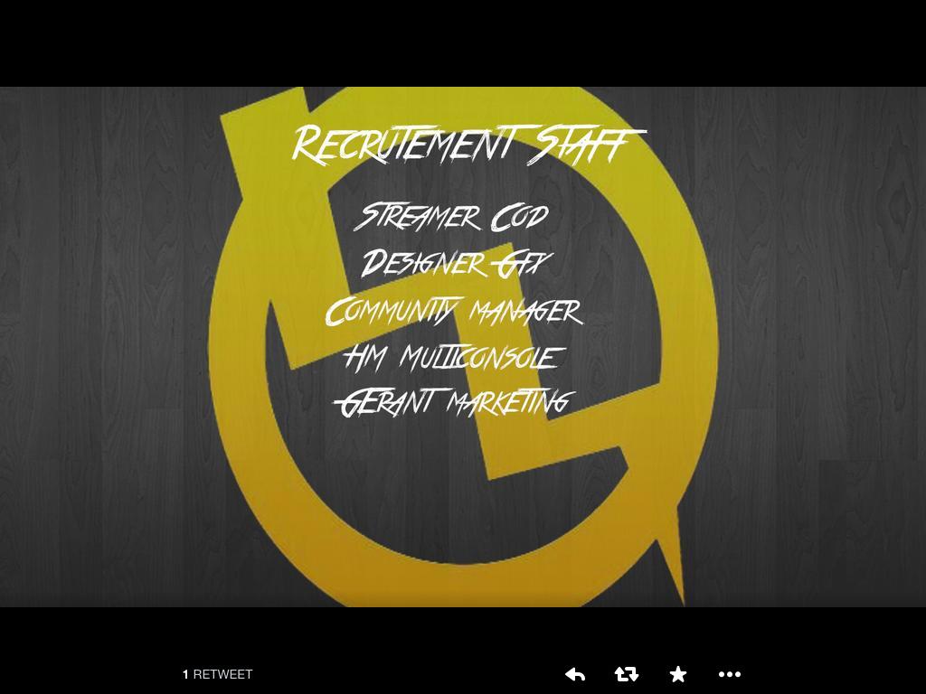 ElectroGGMG's tweet photo. Recrutement staff :

RT http://t.co/GyFLa2Rzqh