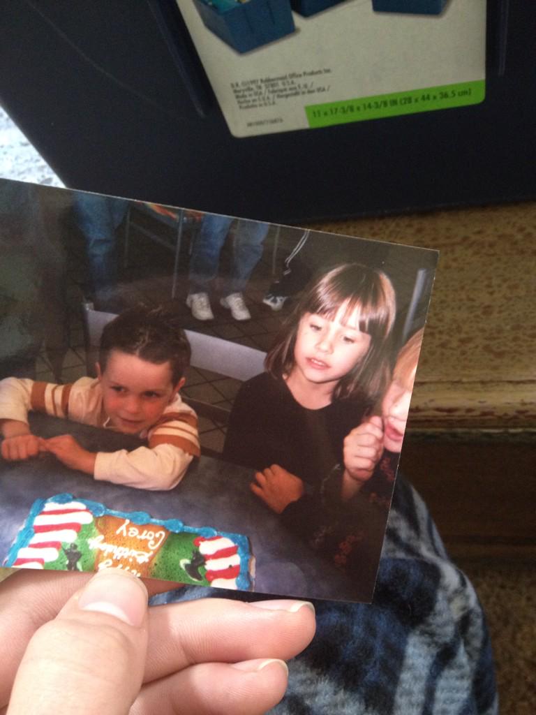 coreysp25's tweet photo. When you spot @snapitsmorgan in your box of family pictures.... http://t.co/JUCnRLbyRt