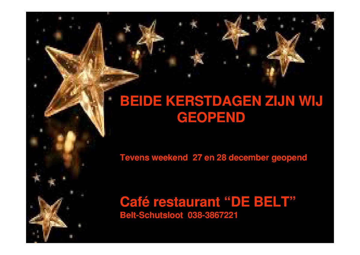 debelt's tweet photo. Rt Zou erg gewaardeerd worden.
 
Kerstbrunch van 11 tot 14 uur
 
Diner a la carte  Zelf heerlijk uitzoeken http://t.co/v6ZVNV7006