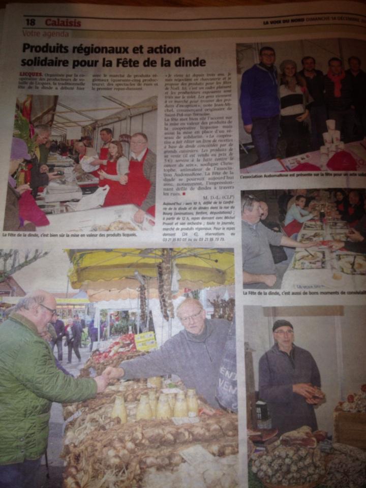 AUDOMAROSE's tweet photo. Bel article dans la vdn sur la fête de la dinde et l'action d'AudomaRose . Merci à eux !!! http://t.co/92YR6cX0Uh