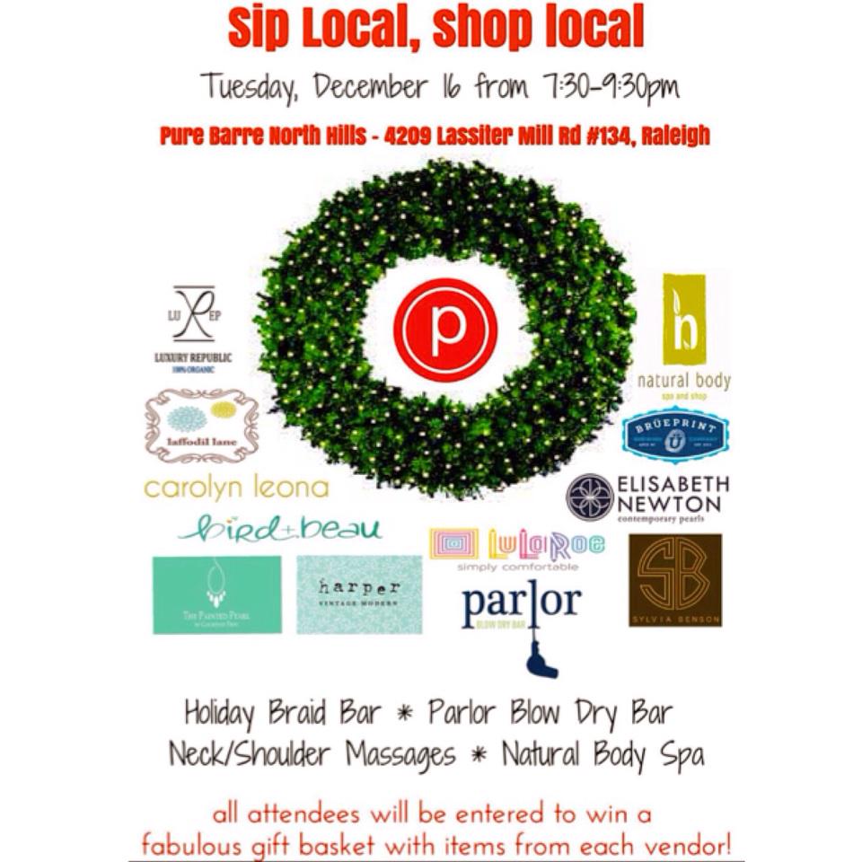 LizSwirsky's tweet photo. #Raleigh stop by @purebarrertp 12/16 for a holiday shopping event you don't want to miss! #shoplocalraleigh http://t.co/3mKRXdJGc2