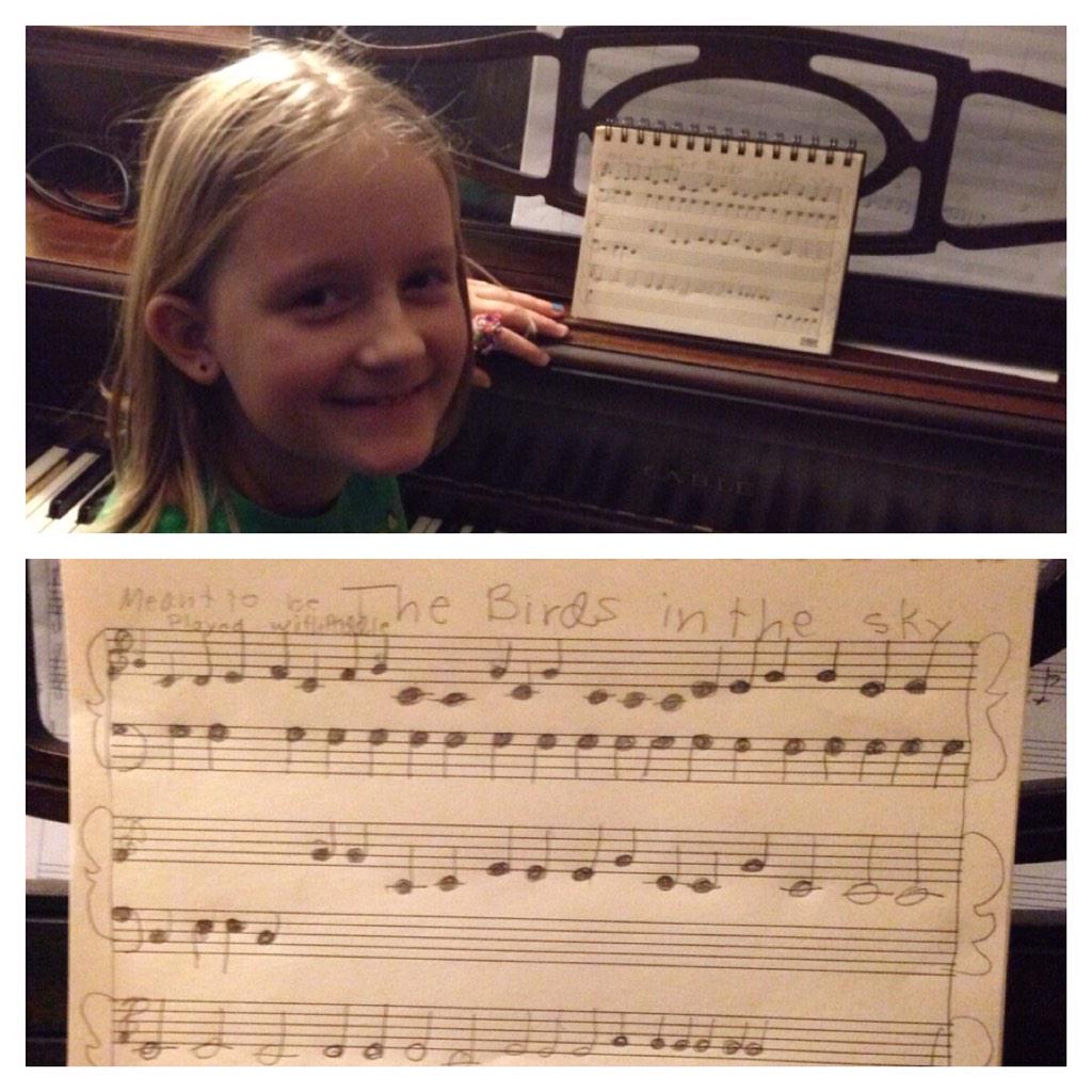 MaestroDane's tweet image. Yesterday, my daughter wrote her first song on the piano! #ProudDaddy #PianoIsFun