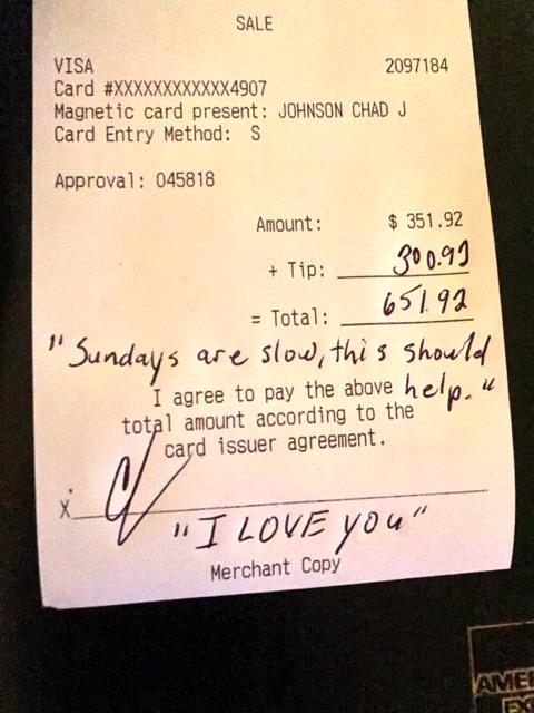 The tip is in the message not the money...