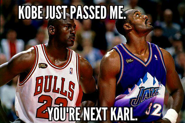 BrianViloria's tweet photo. Congrats Kobe Bryant on passing MJ on the all time scoring list. #Lakers #AllTimeScoring #Mamba http://t.co/MgvWvgRGYm