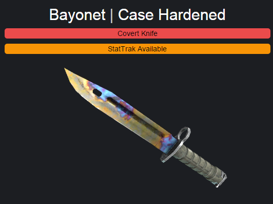 want this cs go case hardened bayonet rt watch tell us who you