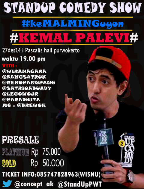 elylon_'s tweet photo. RT"@kemalpalevi: 2 minggu lagi ke Purwokerto. #keMALMINGuyon @concept_ak @StandUpPWT @kemaliciousPWT http://t.co/JDv34JZGpy"
