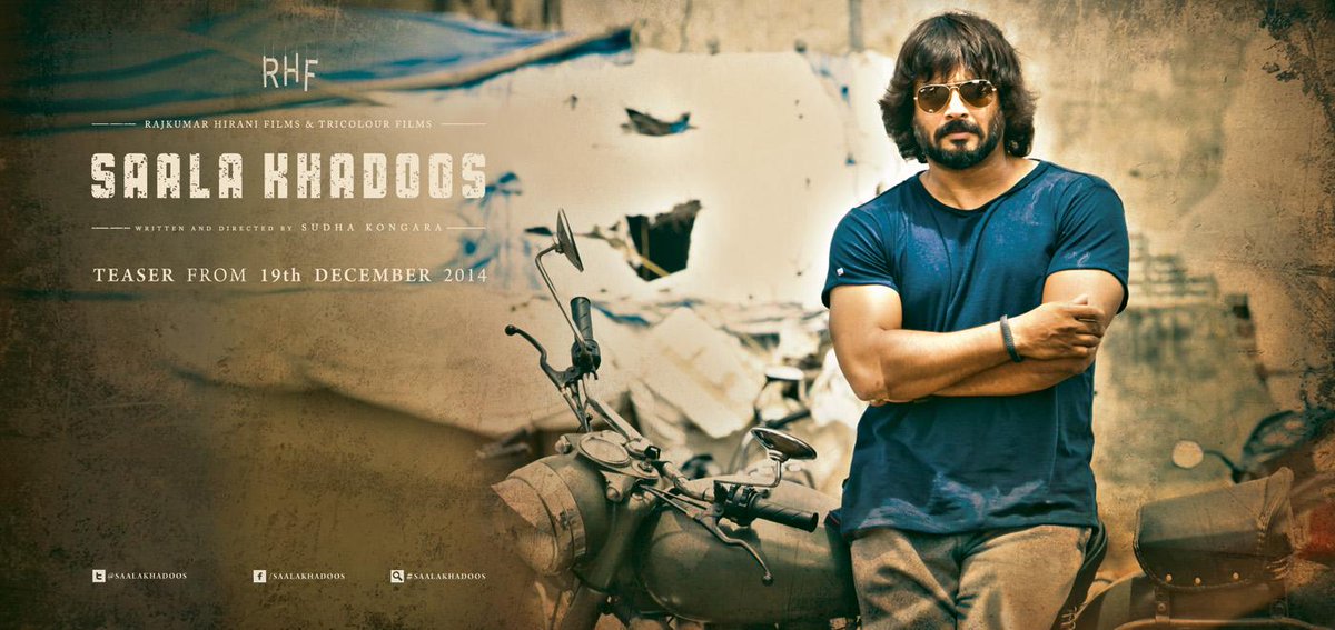 SaalaKhadoos's tweet photo. Here it is! #SaalaKhadoos First look #SudhaKongara @RajkumarHirani @ActorMadhavan #RHFfilms @TricolourFilm http://t.co/2Um36F7w8A