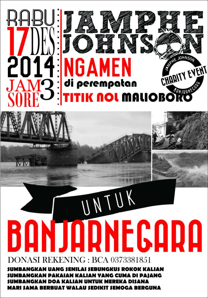 jamphejohnson's tweet photo. #jogja #charity #event Rabu 17 des 14 | JampheJohnson #ngamen untuk banjarnegara .. donasikan apa saja..!! http://t.co/ou9WaDMe3f