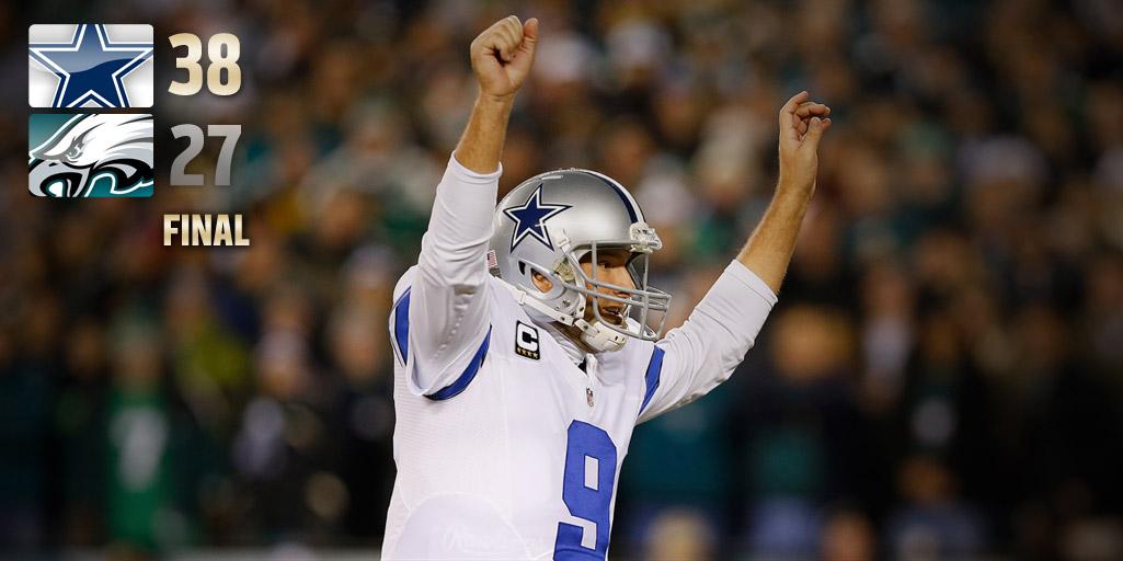 NFL's tweet photo. The @DallasCowboys now sit atop the NFC East. #DALvsPHI http://t.co/G8NZf8bomd