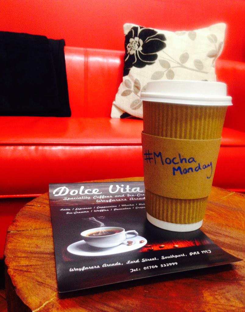 DolceVitaTweeta's tweet photo. Come get your #MondayMocha this morning, guaranteed to ease the pain of a faded weekend! #MochaMonday #Mocha #Coffee http://t.co/pmUREvm2fb