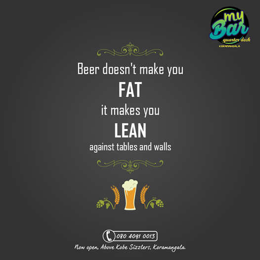 MyBarBLR's tweet photo. Beer always speaks true. Non? http://t.co/RVm6bX8Ie6