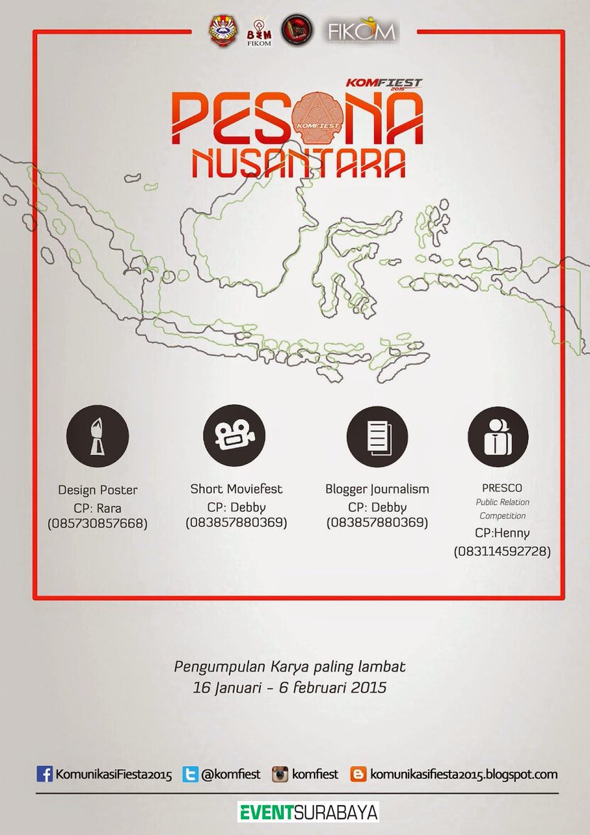 eventsurabaya's tweet photo. Lets Join @komfiest #PRCompetition CP Heny 083114592728 | More Info http://t.co/WDGdu0Dcj9 #komfiest2015 http://t.co/rVoCoo1GDV