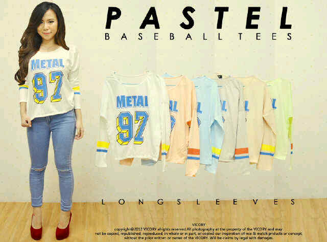 nafyastore's tweet photo. (2,4,5,6) Pastel baseball @65rb, bahan kaos, fit to L http://t.co/IGP12Dwaeu