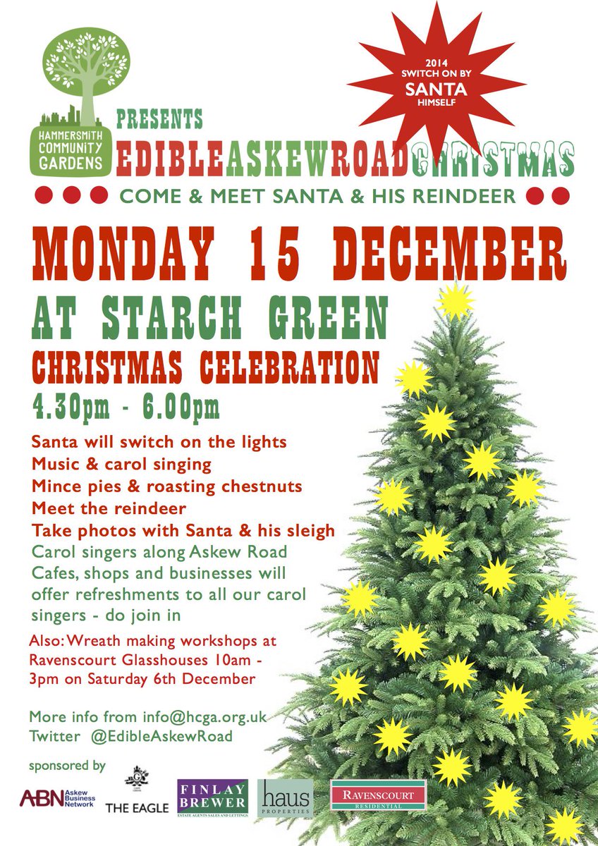 Santa turning on Christmas lights Starch Green Askew Rd TODAY 4.30 <a href="/AskewVillage/">Askew Business Net</a> <a href="/AskewWard/">Askew Ward Cllrs</a> <a href="/adamscafe/">Adams Cafe</a> <a href="/lavelibakery/">Laveli Bakery</a>