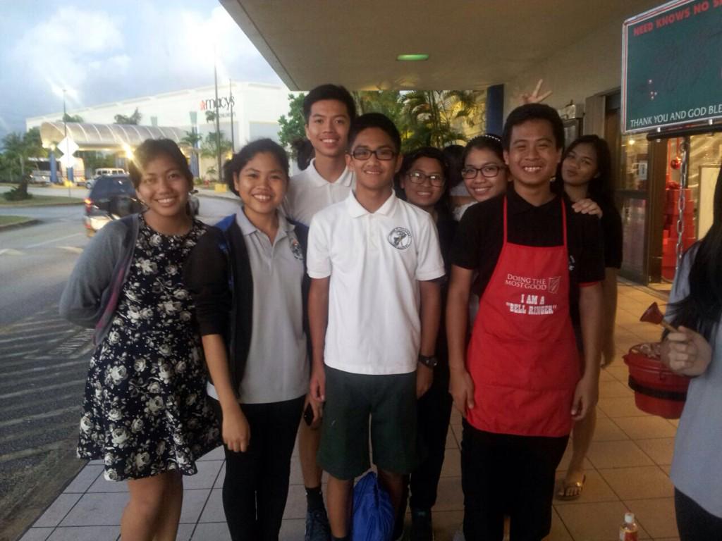 LocoGuam's tweet photo. Members of Loco bell ringing for the holidays!🎄🎁💝 #jaguam #jaginaction #juniorachievementguam http://t.co/g5wjtrR1e2